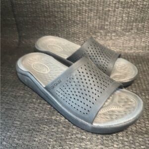Crocs Black Slide Sandals M6 and W8